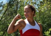 Ранделина Галина готовится к Чемпионату России по легкой атлетике спорта ЛИН. 