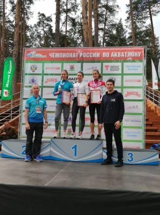 Александра Разарёнова серебряный призёр Чемпионата России по акватлону 2020 года. 